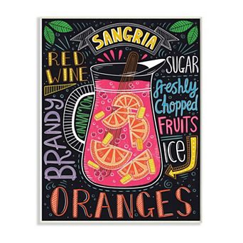 Stupell Home Decor Summer Sangria Pitcher Ingredient List Plaque Wall Art