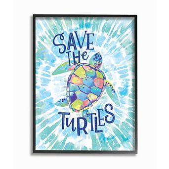 Stupell Home Decor Save the Turtles Tie Dye Wall Art