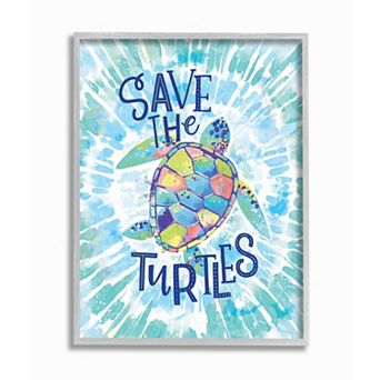Stupell Home Decor Save the Turtles Tie Dye Wall Art