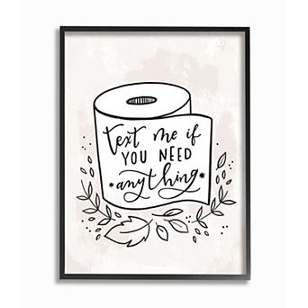 Stupell Home Decor Text Me if You Need Toilet Paper Bathroom Wall Art