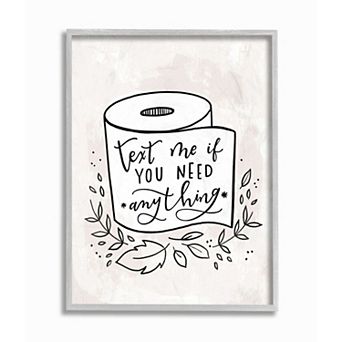 Stupell Home Decor Text Me if You Need Toilet Paper Bathroom Wall Art