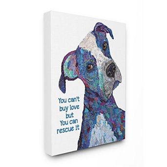 Stupell Home Decor You Can Rescue Love Colorful Pet Dog Canvas Wall Art
