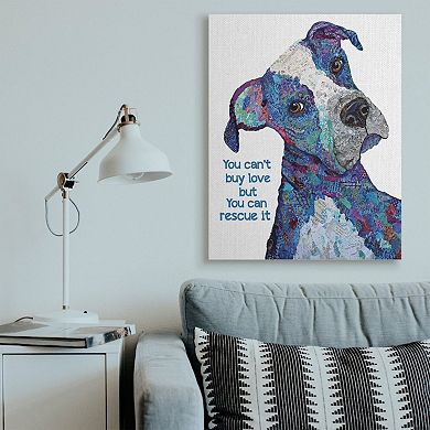 Stupell Home Decor You Can Rescue Love Colorful Pet Dog Canvas Wall Art