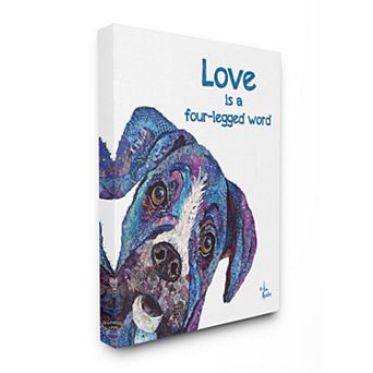 Stupell Home Decor Love is a Four-Legged Word Pet Dog Canvas Wall Art
