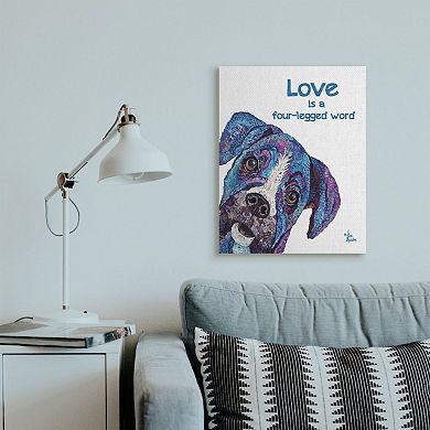 Stupell Home Decor Love is a Four-Legged Word Pet Dog Canvas Wall Art