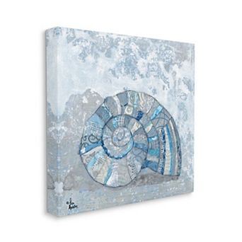 Stupell Home Decor Blue Nautilus Shell Canvas Wall Art