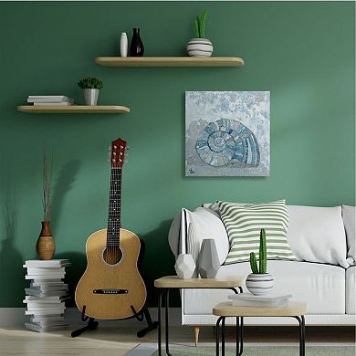 Stupell Home Decor Blue Nautilus Shell Canvas Wall Art