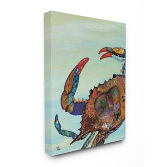 Stupell Home Decor Colorful Crab on Sand Canvas Wall Art