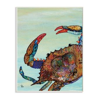 Stupell Home Decor Colorful Crab on Sand Plaque Wall Art