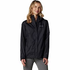 Plus Size Gallery Contrast-Trim Hood Rain Jacket