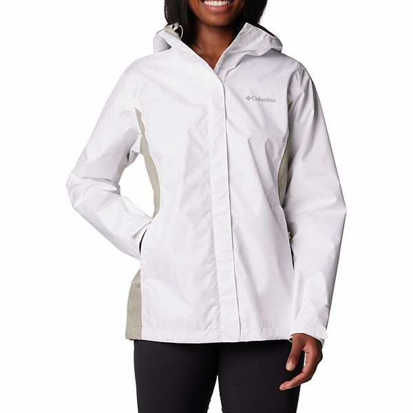 Womens Columbia Arcadia™ II Hooded Packable Jacket - White Gray (XX LARGE)