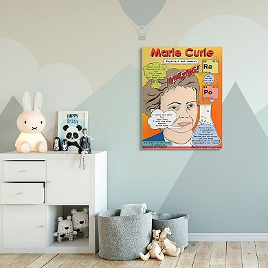 Stupell Home Decor Marie Curie Feminist Icon Facts Canvas Wall Art