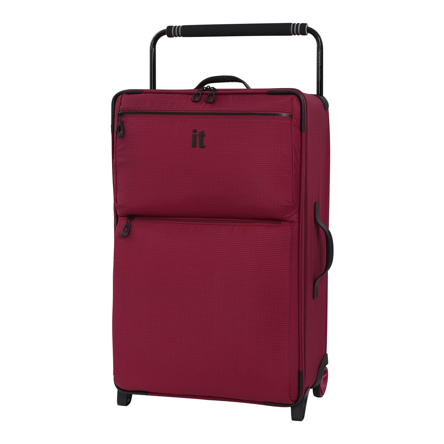red lightweight suitcase