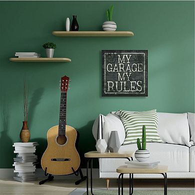 Stupell Home Decor Distressed My Garage My Rules Canvas Wall Art