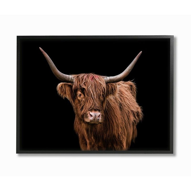 Stupell Home Decor Countryside Cattle Wall Art, Black, 16X20
