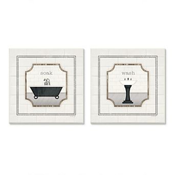 Stupell Home Decor Soak & Wash Plaque Wall Art 2 pc Set