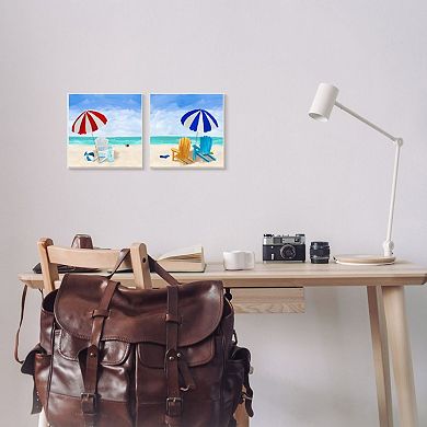 Stupell Home Decor Beach Chairs Plaque Wall Art 2-piece Set