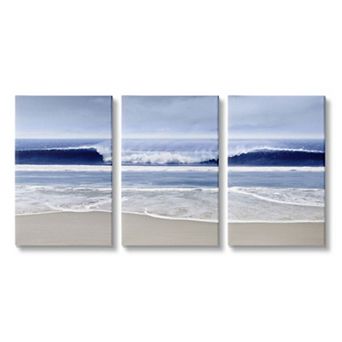 Stupell Home Decor Beach Wave Canvas Wall Art 3 pc Set