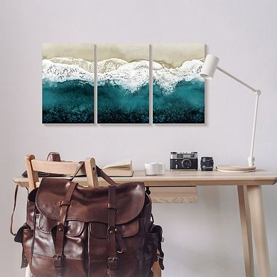Stupell Home Decor Aerial of Incoming Tide Canvas Wall Art, 3-piece Set