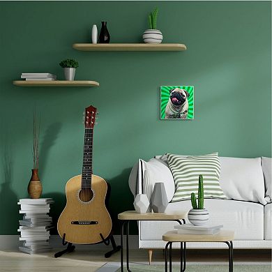 Stupell Home Decor Happy Pug Portrait Plaque Wall Art