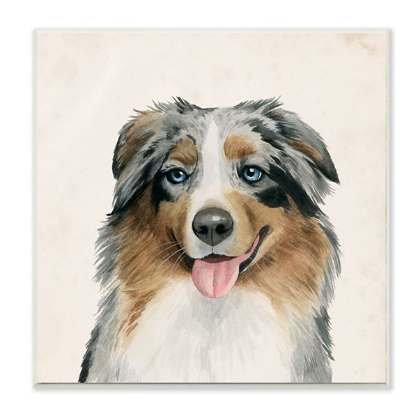 Stupell Home Decor Australian Shepherd Portrait Plaque Wall Art