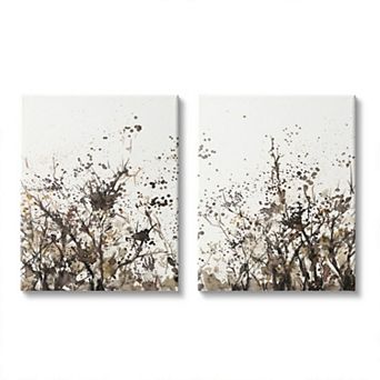 Stupell Home Decor Watercolor Field of Grassy Weeds Canvas Wall Art 2 pc Set