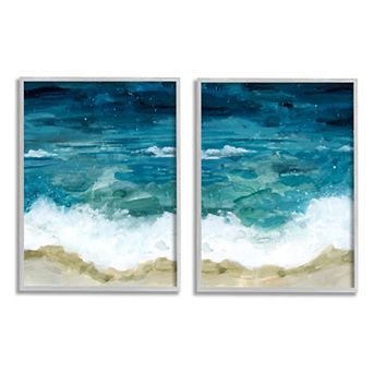 Stupell Home Decor Tide Crash to Shore Framed Wall Art 2 pc Set