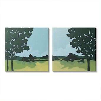 Stupell Home Decor Silhouette Trees Canvas Wall Art 2 pc Set