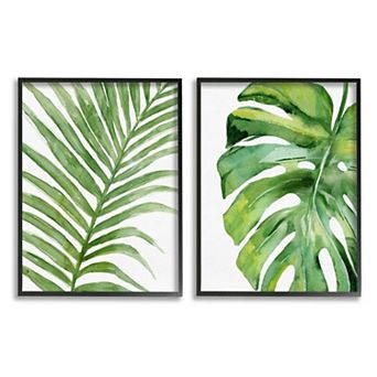 Stupell Home Decor Tropical Palms Black Framed Wall Art 2 pc Set