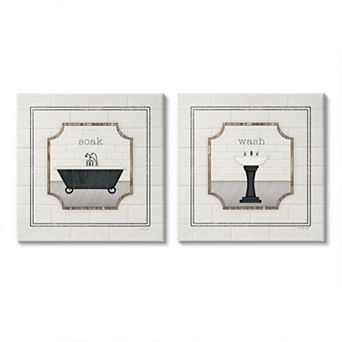 Stupell Home Decor Soak & Wash Canvas Wall Art 2 pc Set