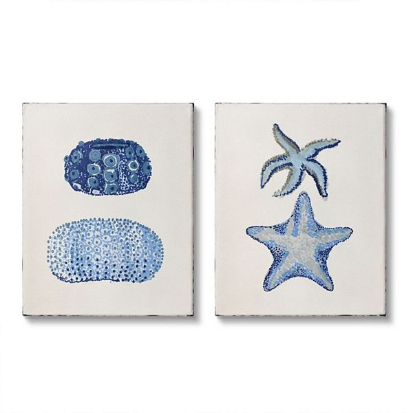 Stupell Home Decor Sea Creatures Canvas Wall Art 2-piece Set