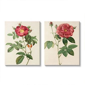Stupell Home Decor Vintage Flowers Canvas Wall Art 2 pc Set