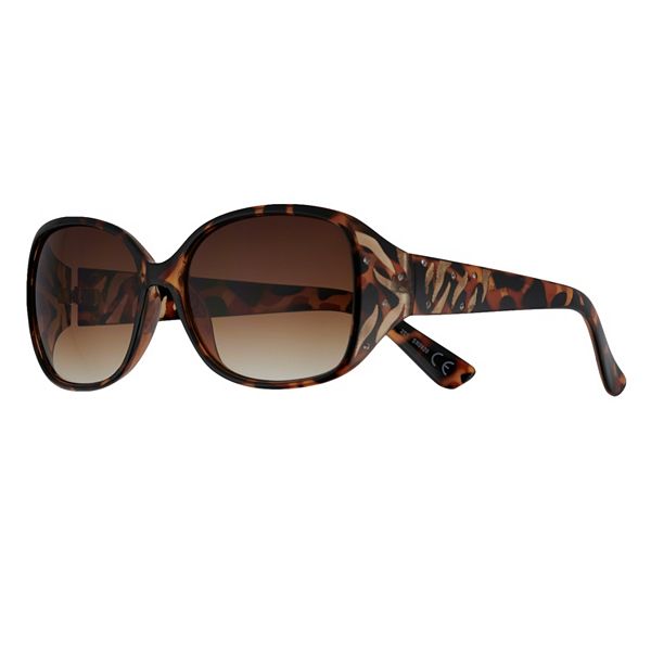 fear Outward Berri Women's Nine West 58mm Zebra Etched Large Square Sunglasses