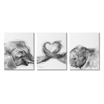 Stupell Home Decor Elephant Trunk Heart Jungle Canvas Wall Art
