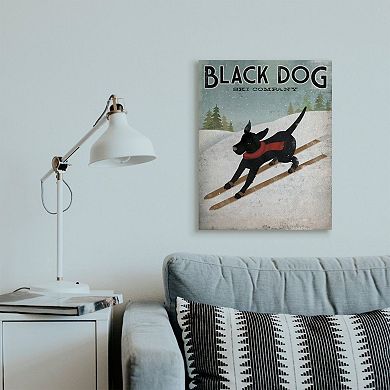 Stupell Home Decor Black Dog Ski Company Canvas Wall Art