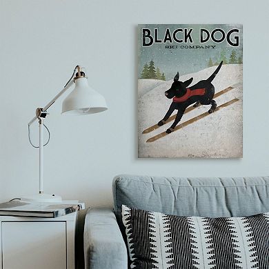 Stupell Home Decor Black Dog Ski Company Canvas Wall Art