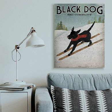 Stupell Home Decor Black Dog Ski Company Canvas Wall Art