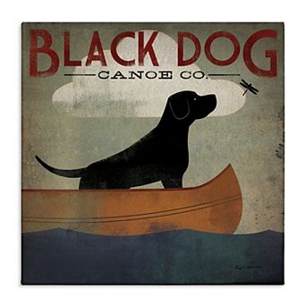 Stupell Home Decor Black Dog Canoe Company Canvas Wall Art