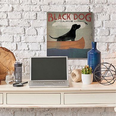 Stupell Home Decor Black Dog Canoe Company Canvas Wall Art