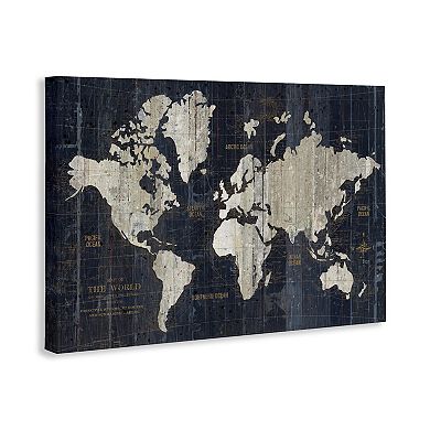 Stupell Home Decor Antique World Map Canvas Wall Art
