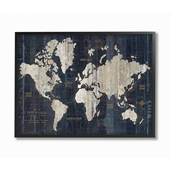 Stupell Home Decor Antique World Map Wall Art
