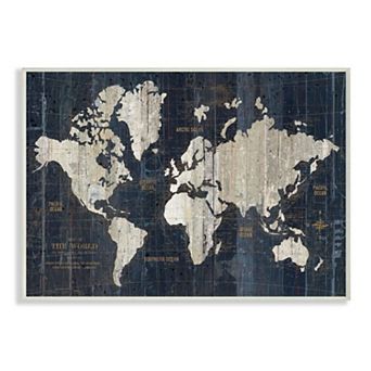 Stupell Home Decor Antique World Map Plaque Wall Art