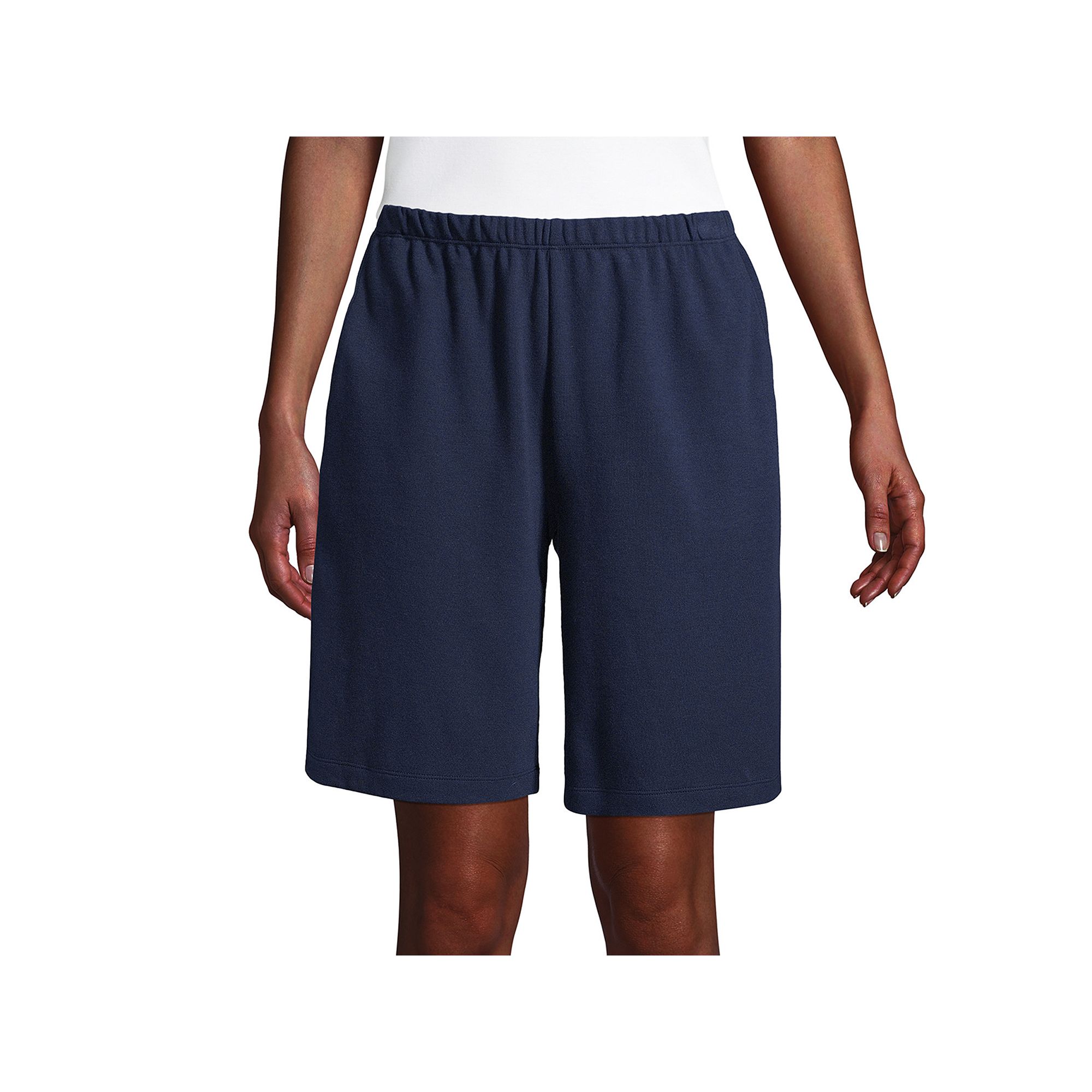 Petite Lands End Sport Knit Pull-On Shorts, Womens, Size: Small Petite, B
