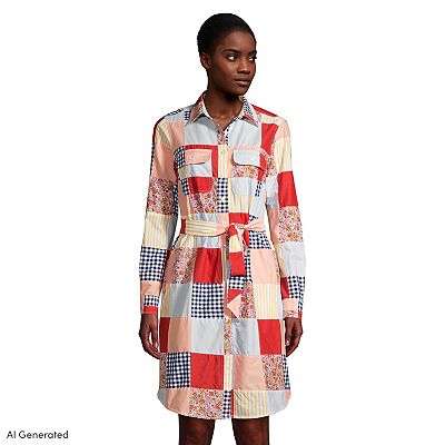 Petite Lands' End Long-Sleeved Shirt Dress