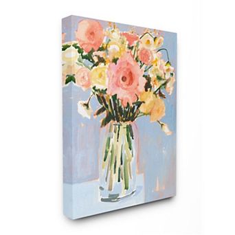 Stupell Home Decor Pastel Spring Flowers Canvas Wall Art