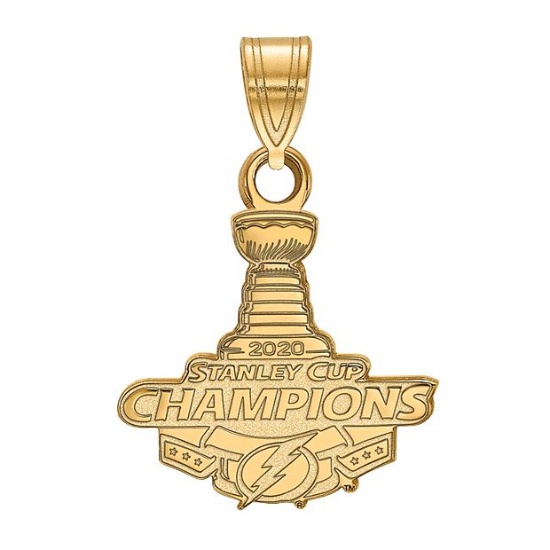 LogoArt Sterling Silver Tampa Bay Lightning 2020 Stanley Cup Champions Small Pendant, Men's, Gold