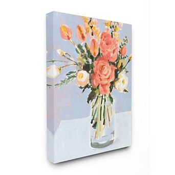 Stupell Home Decor Blushing Tulip & Rose Bouquet Canvas Wall Art