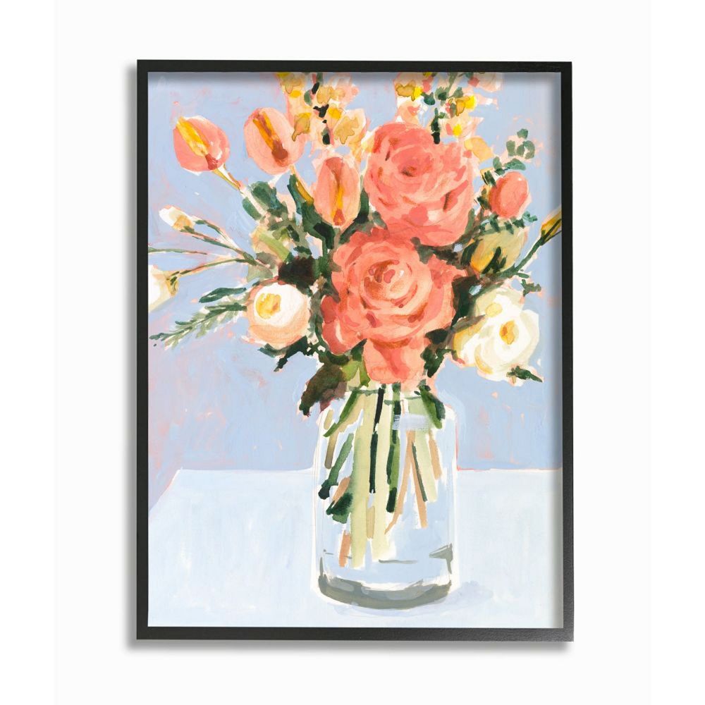 Stupell Home Decor Blushing Tulip & Rose Bouquet Wall Art