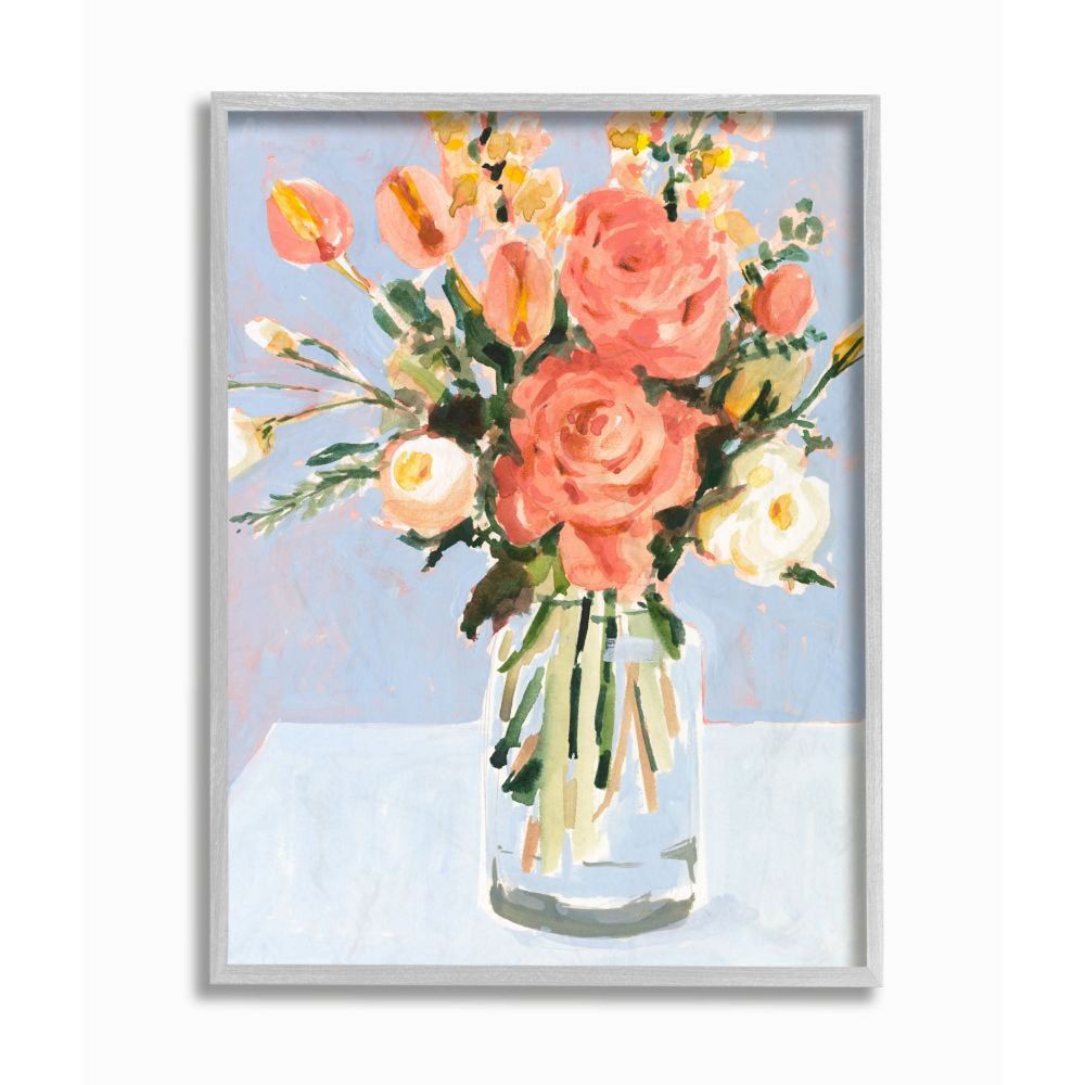 Stupell Home Decor Blushing Tulip & Rose Bouquet Wall Art