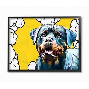 Stupell Home Decor Rottweiler Dog Black Framed Wall Art